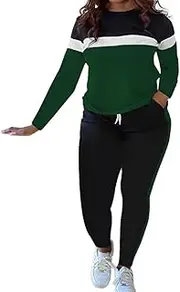 [HTD] Womens 2 Piece Outfits Casual Sweatsuits Long Sleeve Tracksuit Matching Sets