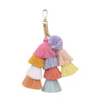 在飛比找蝦皮商城優惠-NXS 糖果色 草編包 手工 掛飾 彩色 毛球 流蘇 吊飾 