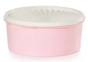 Tupperware SERVALIER STACKING COOKIE/SNACK CANISTER ~ Pink ~ 7.5 Cups ~ NEW!