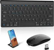 Wireless Keyboard Mouse Combo,Compact Bluetooth Keyboard and Mouse Set Less Nois