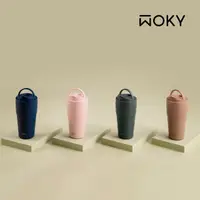 在飛比找momo購物網優惠-【WOKY 沃廚】●●渾圓杯-手提雙層陶瓷易潔層保溫杯550