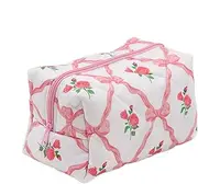 Makeup Bag, Portable Toiletry Bag Travel, Large Capacity Makeup Pouch, 6.3x3.74x3.94 inches, Toiletries Organizer Case, Durable Design for Women and Girls, Pink, Refer to description, Unisex