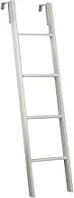 White Bunk Bed Replacement Ladder with Adjustable Hooks for Dormitory Loft Residence(5-Steps/165cm)