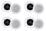 8) Rockville CC4T White 4" Commercial 70v Ceiling Speakers For Restaurant/Cafe