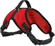 Happyyami Saddle Style Mesh Dog Harness for Medium to Large Dogs Durable Red Comfortable Control for Walking Quick Release Buckle Breathable for Freedom of Movement