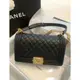 【台灣現貨】Chanel Boy25 經典金釦牛皮斜背包 肩背 金鍊 25cm