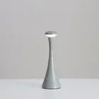 Grey Modern Minimalist LED Mushroom Lamp - Touch Control Rechargeable Night Ligh