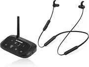 Avantree HT5006 Wireless Headphones Earbuds for TV Watching, Neckband Earphones Set w/Bypass Bluetooth Transmitter for Optical Digital, RCA, 3.5mm Ported TVs, Plug n Play, No Delay
