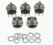 5 Pcs A250K Large Audio Guitar Pots 15mm Short Split Shaft 250K Potentiometers