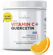 High Dose Vitamin C Powder, 30 Servings - 2,600mg VIT C Ascorbic Acid Powder - Organic Vitamin C with Quercetin, Citrus Bioflavonoids, Rutin and Potassium - Best Vitamin C Supplement