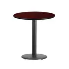 Flash 24'' Round Laminate Table Top/18'' Round Base, Mahogany