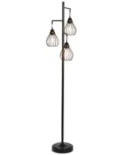 BRIGHTECH Black Steampunk Teardrop LED Floor Lamp