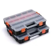Tool Box Organizer Interlocking Black Small Parts Organizer for Fasteners and...