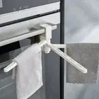 Punch-free 3 Bar Towel Rack Plastic Swivel Towel Holder Rag Shelf Bathroom