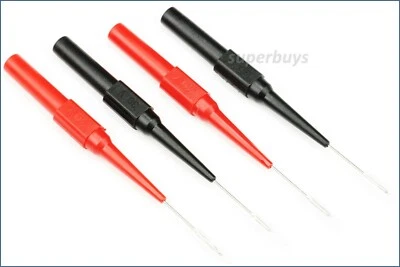 4pcs Multimeter Insulated Probes Tool Wire Test Clip Insulating Piercing Needles
