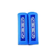 Pair of SAAS 2 Inch Shoulder Pads Blue with Logo Seat Belt Strap Pad Cover