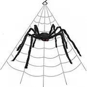 AISENO Halloween Decorations 200" Spider Web and 78" Giant Spider Virtual Realistic Hairy Spider for Indoor Outdoor Decor
