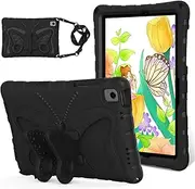 [Nexue] Case for Samsung Galaxy Tab A9 Plus 2023 11 inch SM-X210/X216/X218,Butterfly Case with Stand/Shoulder Strap,Light EVA Full Boby Drop Protective Rugged Shockproof Case (Black)
