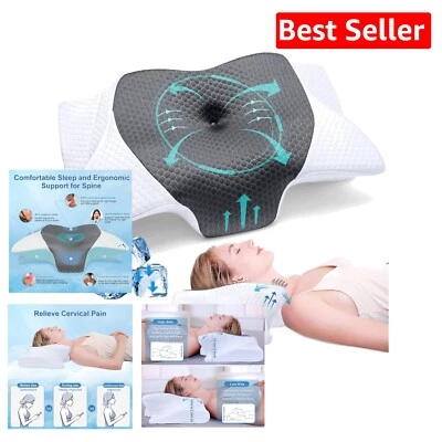Cooling Sleep Pillow with Soft Ice Silk Cover - Perfect for Side & Back Sleepers