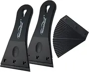 NewishTool Plastic Razor Scraper with 3-Inch Blade, Pack of 2 with 20 Extra Blades for Glue Residue Labels, Decals & Stickers on Windows & Glass