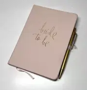 Pink Vegan Leather "Bride to Be" Lined 7x5 Journal W/Pen by Fringe Studios NEW!