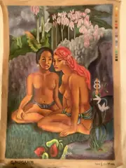 VINTAGE NEW - GAUGUIN - Tahitian Women - NEEDLEPOINT CANVAS L 27" x W 19"