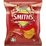 Smiths Crinkle Cut Hot Chilli Spicy Chips Snacks Pack 170g