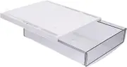 SEWACC Semi- under Desk Storage Self-adhesive Hidden Drawer Office Plastic Easy Slide Out Desk Organizer