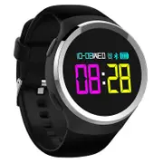 Color Touch Screen Heart Rate Blood Pressure Monitor Waterproof Sports Wristband BLACK COLOR