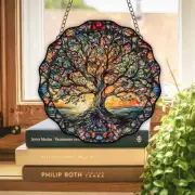 Tree of Life Sun Wall Art - 5.9” Acrylic Hanging Decor for Home & Garden