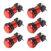 Game Push Button 33.5mm 12V LED Illuminated Switch with Micro switch Red 6pcs