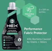 HEX Performance Liquid Laundry Detergent Fragrance Free 32 oz (2 Pack)