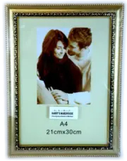 6 x GOLDEN A4 Picture Photo Frame Certificate Frames Bulk Lots GLASS FRONT new