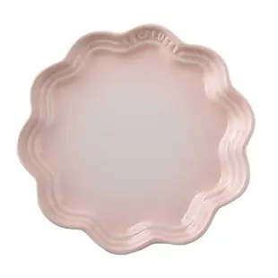 Le Creuset 蕾絲花邊盤 餐盤 陶瓷盤 造型盤 點心盤 18cm 貝殼粉