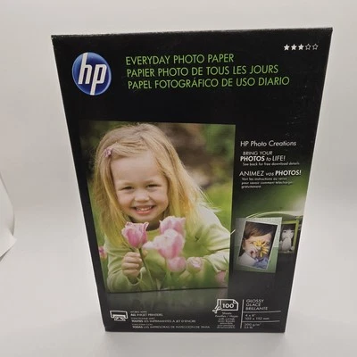 HP Genuine Everyday Photo Paper 100 Sheets 4x6 Glossy Sealed