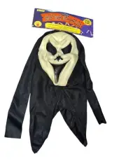 Vintage No Nose Scream GhostFace Mask Rubie's Costume Co. Stamp Glow in the Dark