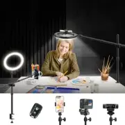 Ring Light for Desk, 10" LED Ring Light with Stand, Overhead Camera/Phone