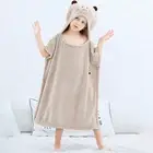 Swim Towel Lint Free Cartoon Shape Breathable Hooded Kids Bath Towel Lightweight
