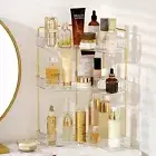 3-Tiers Corner Shelf - Bathroom Kitchen Countertop Organizer Vanity Tray (CLEAR)