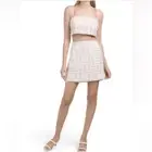 NEW House of Harlow 1960 Tweed 2-Pieced Rhinestone Skirt Set Purple Size 6 NWT