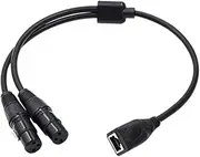 Toptekits Dual XLR to RJ45 Audio Cable, Dual XLR Female to RJ45 Female Y Splitte Cable Cord Audio Microphone Converter Adapter Transmission 0.5 Meters (RJ45 to 2*XLR 3P F)
