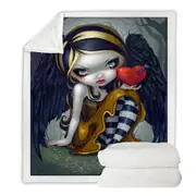 Dark Valentine’s Day Art Heart of Nails Raven Angel Throw Blanket