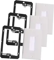 SEWACC 3pcs American Brush Panel Wall Single Brush Plate 1 Gang Mounting Bracket Low Voltage Mounting Support Low Voltage Bracket 1 Gang Mounting Stand Plastic Black