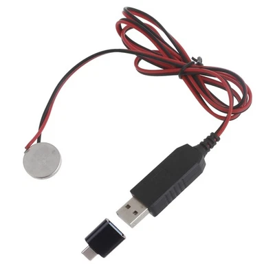 USB to 3V CR2032 Charge Cord Power Wire with Type-C Adapter for Coin Cell Device