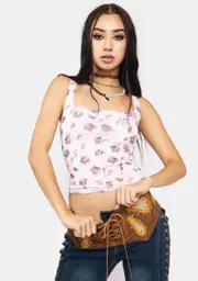[AFRM] Summer Sweet Bouquet Cort Corset Crop Top