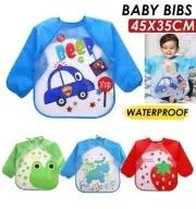 Children Baby Kids Toddler Waterproof Long Sleeve Art Smock Feeding Bib Apron AU