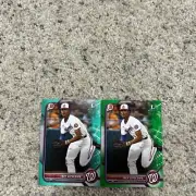 2022 Bowman Draft Trey Lipscomb 2 Card Paper Prospect Parallel Lot Green/Aqua
