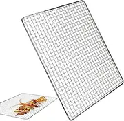 BBQ Grill Mesh,Barbecue Net Stainless Steel, 40x25cm Grilling Net | Baking Mesh Oil Draining, BBQ Grill Net for Charcoal Grilling Outdoor Picnics Camping