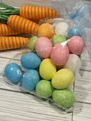 30 PC Mini Robin Glitter Eggs Easter Craft Vase Bowl FILLER Color Sparkle S29