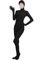 [PIROIT] lucky baby store Girls' Women's Full Body Open Face Spandex Lycra Unitard Mask Zentai Costume Bodysuit (M, black)